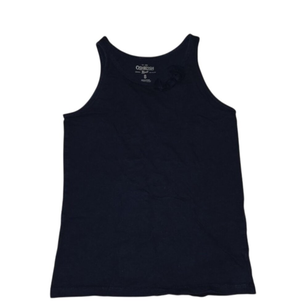OSHKOSH B'GOSH, TANK TOP WITH BOW BY THE NECKLINE, COLOR: NAVY BLUE, SIZE:8